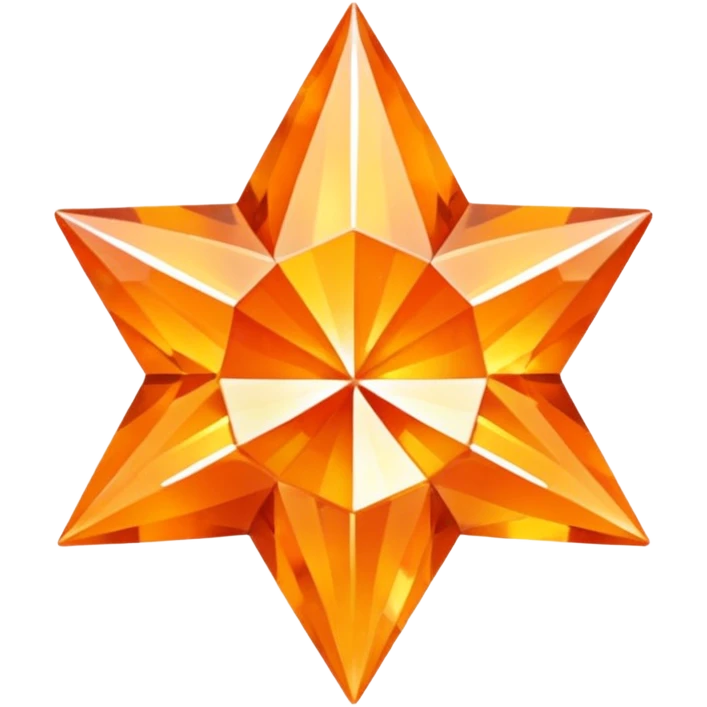 orange diamond in the shape of a five-pointed star emoji