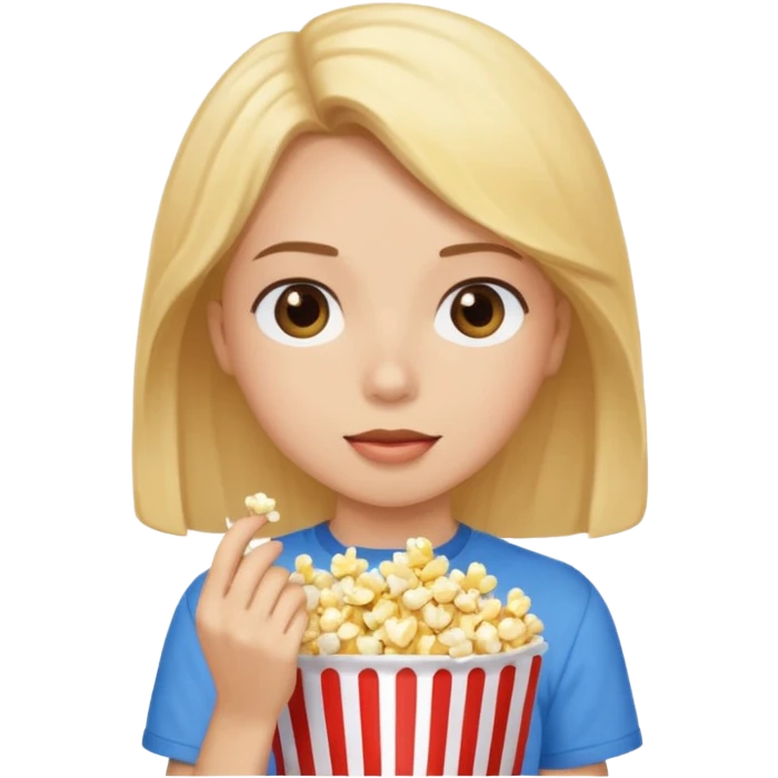 Girl eating popcorn emoji