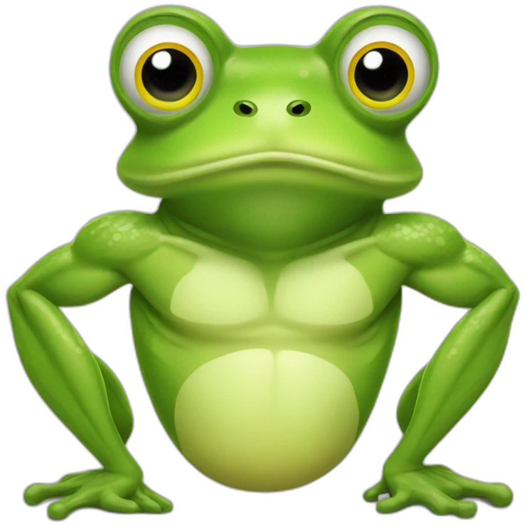 Muscular fitness frog emoji