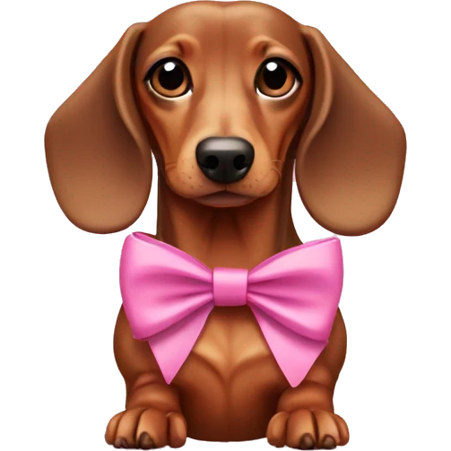 dachshund with pink bows emoji