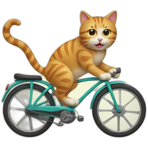 Cat riding a bike  emoji
