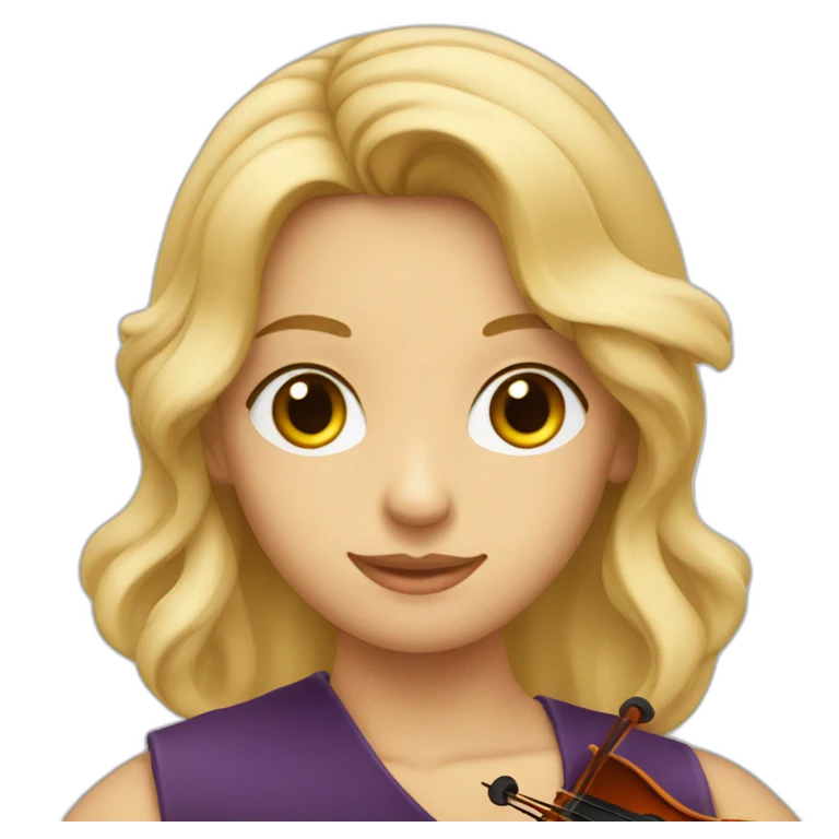 Violinista rubia con pelo lacio y ojos claros emoji