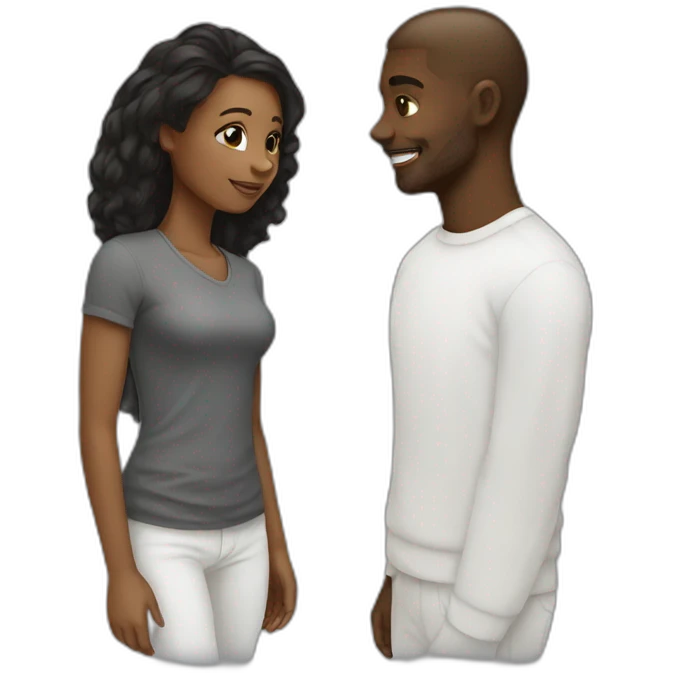 relationship black female white male emoji