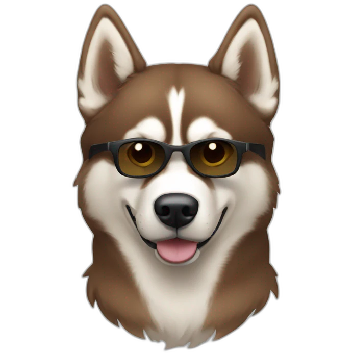 Brown husky in oakleys emoji