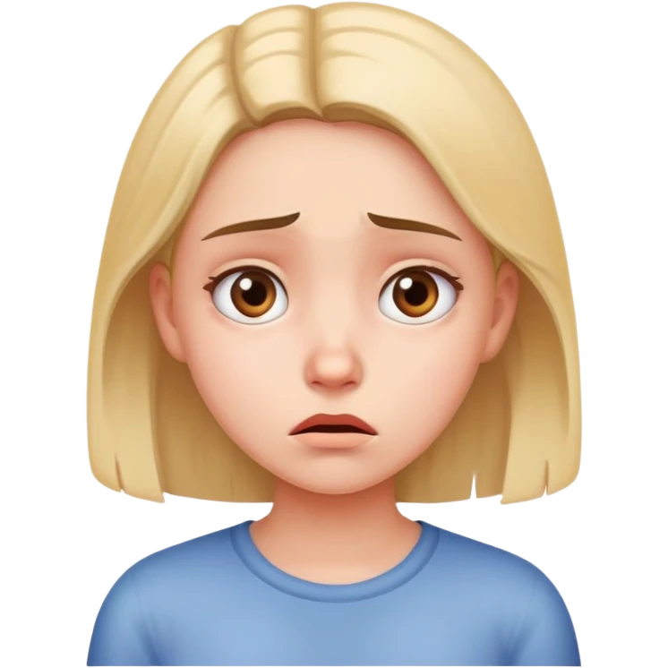girl with a worried expression, no gun emoji