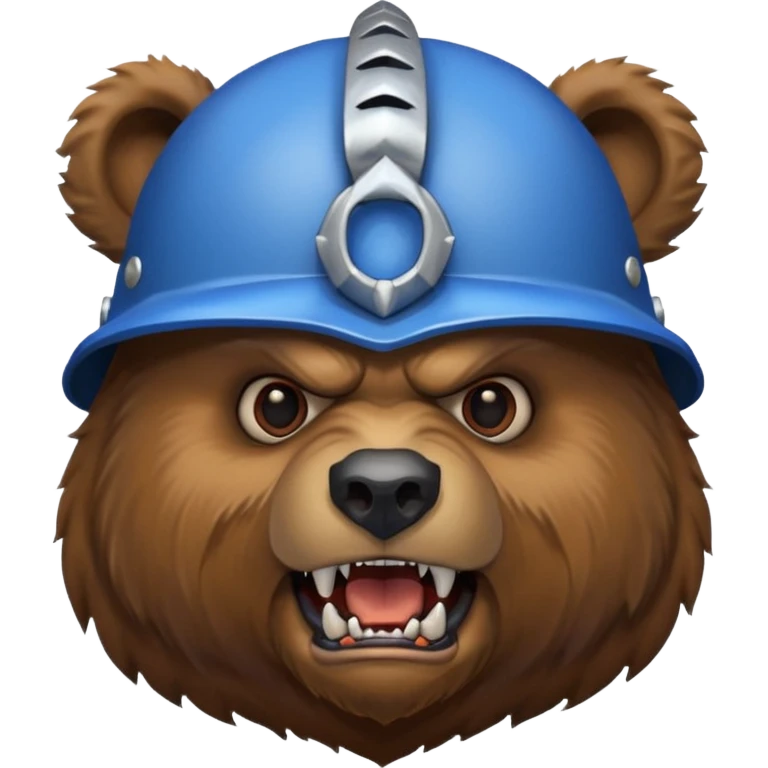 Bear wearing blue horned helmet growling emoji
