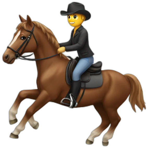 A horse riding emoji