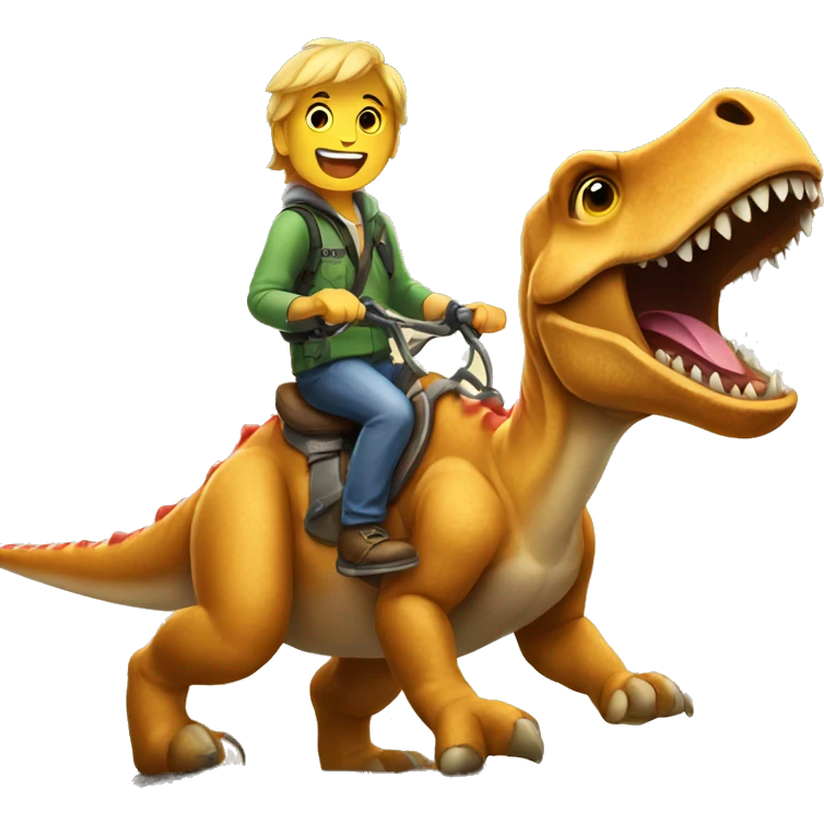 dog riding a dinosaur  emoji