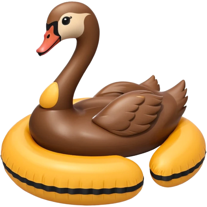 Brown swan floatie inner tube emoji