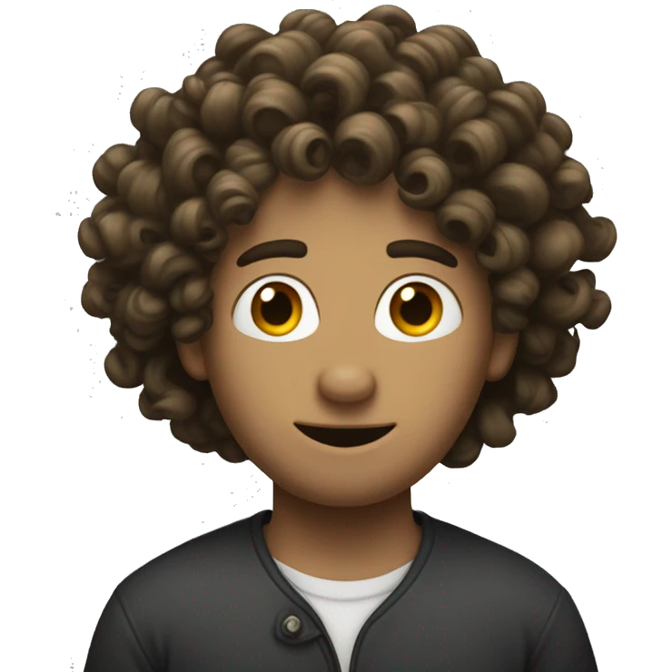 curly hair man with "NTH" floating above emoji