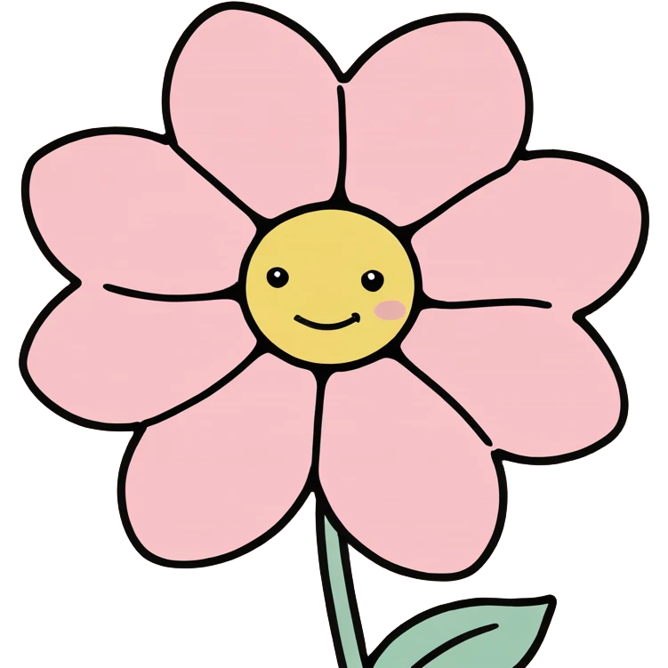 Pastel pink flower emoji