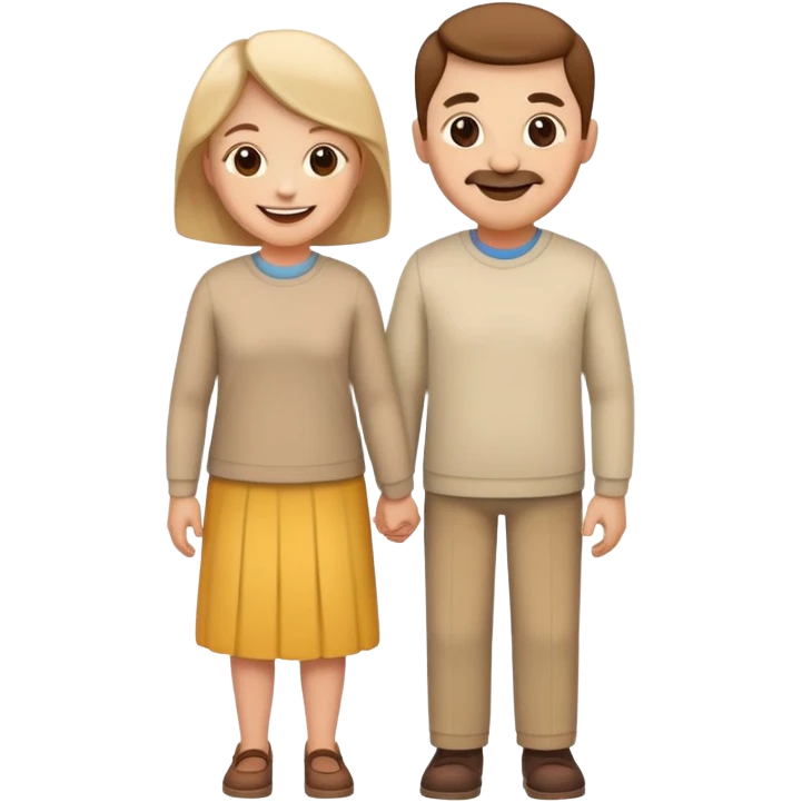 Happy parents standing together smiling emoji