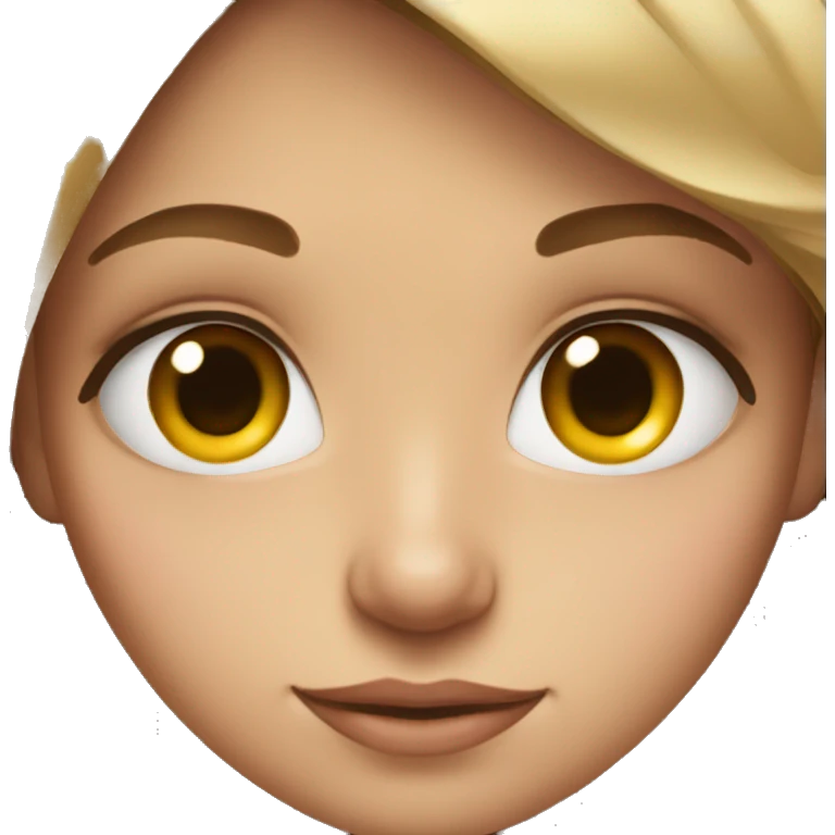 Girl is shy with big lashes on the eyes emoji
