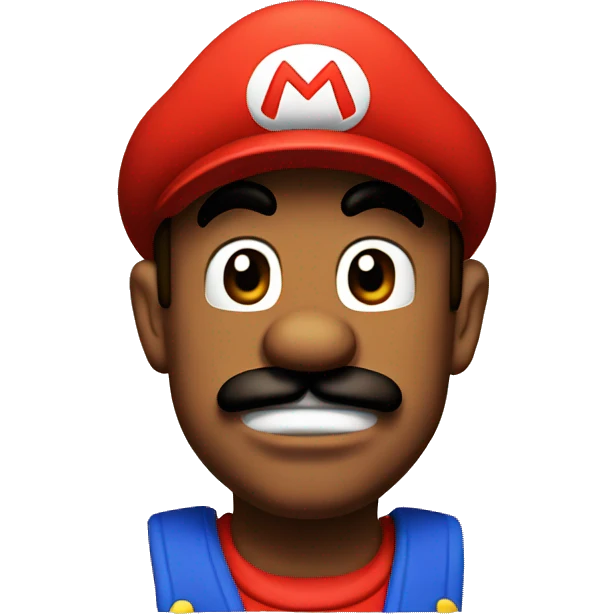 Super mario with zipped lips emoji