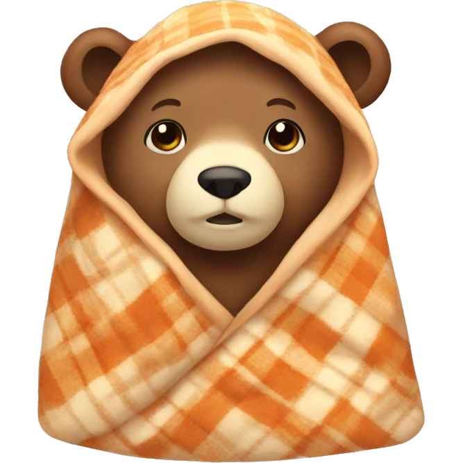 bear cozy in blanket emoji