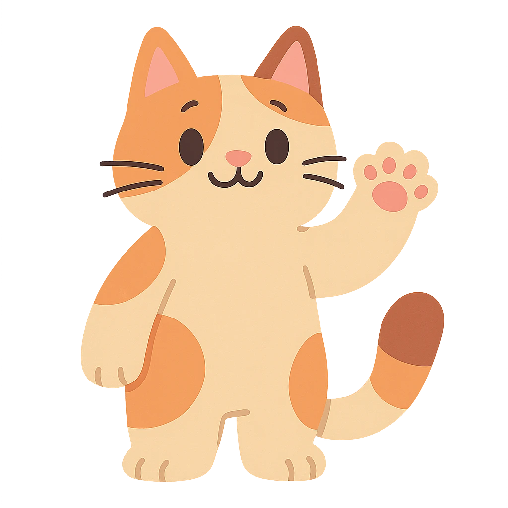 cute cat waving emoji