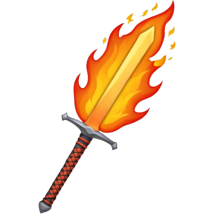 sword on fire emoji style
- Designs that remind you of the blade of Japanese animation extinction emoji