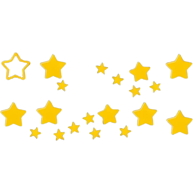 5 golden stars rating, perfect score emoji