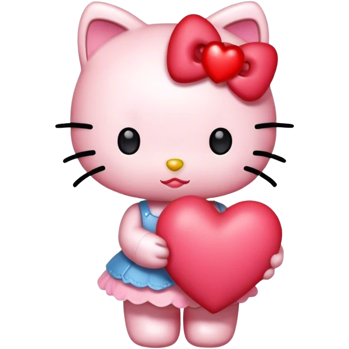 Cute hello kitty red heart emoji