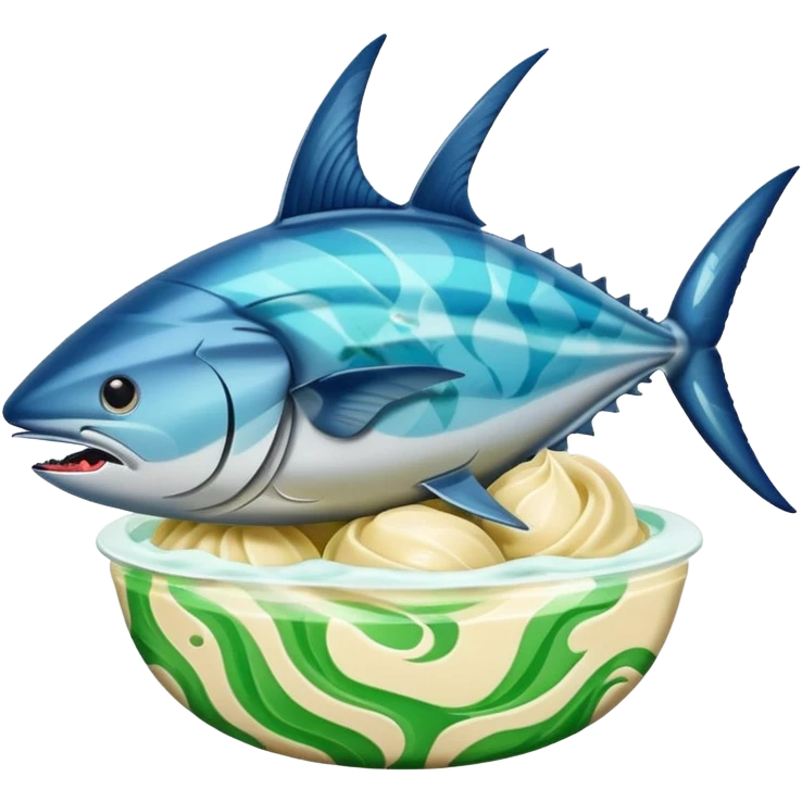 bluefin tuna in a gelato with cannabis leaf emoji
