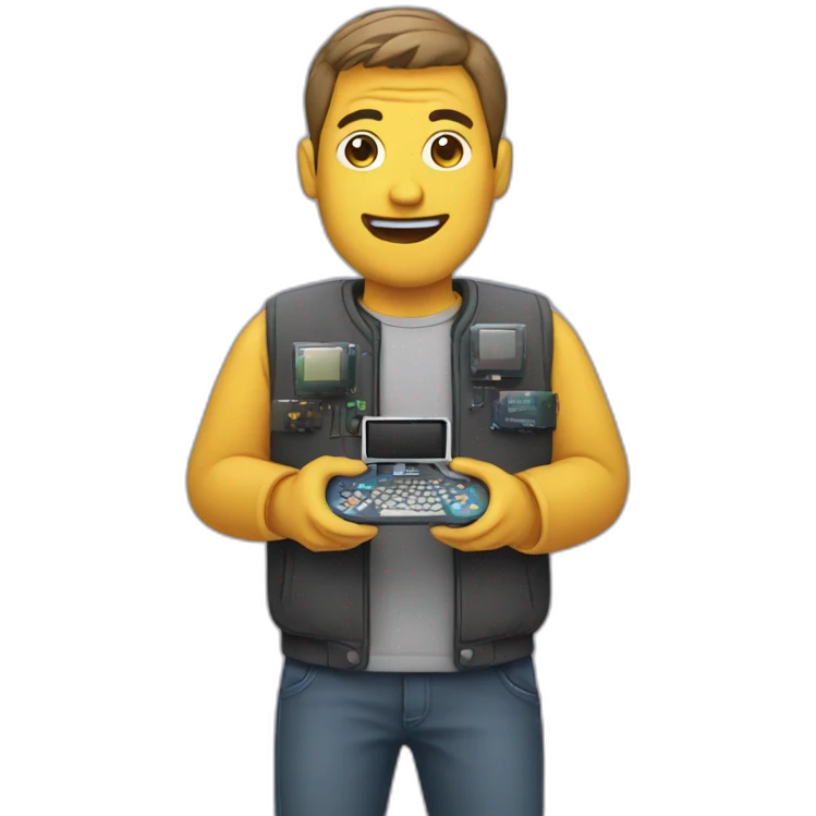 Man with electronics emoji
