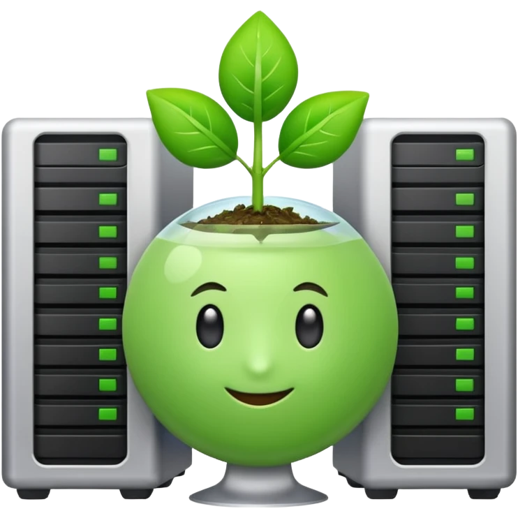 web hosting beginner plan, server with green sprout emoji