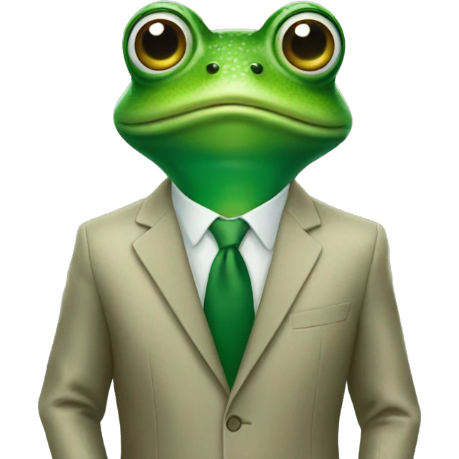 frog with ibm suit emoji