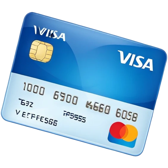 credit card with visa logo emoji
