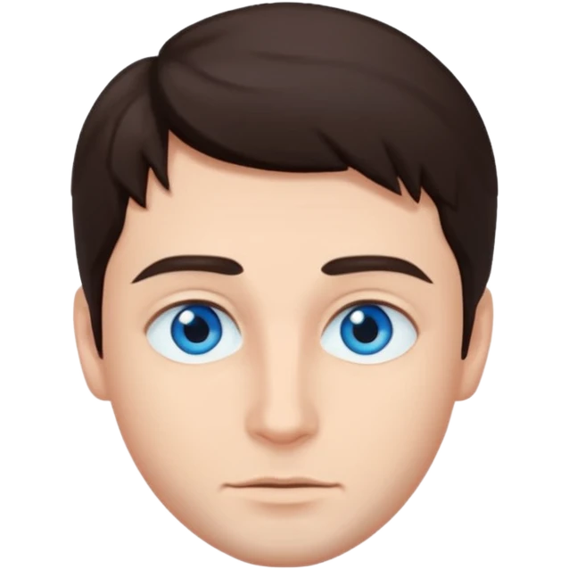 homme yeux bleu azur cheveux brun foncé emoji