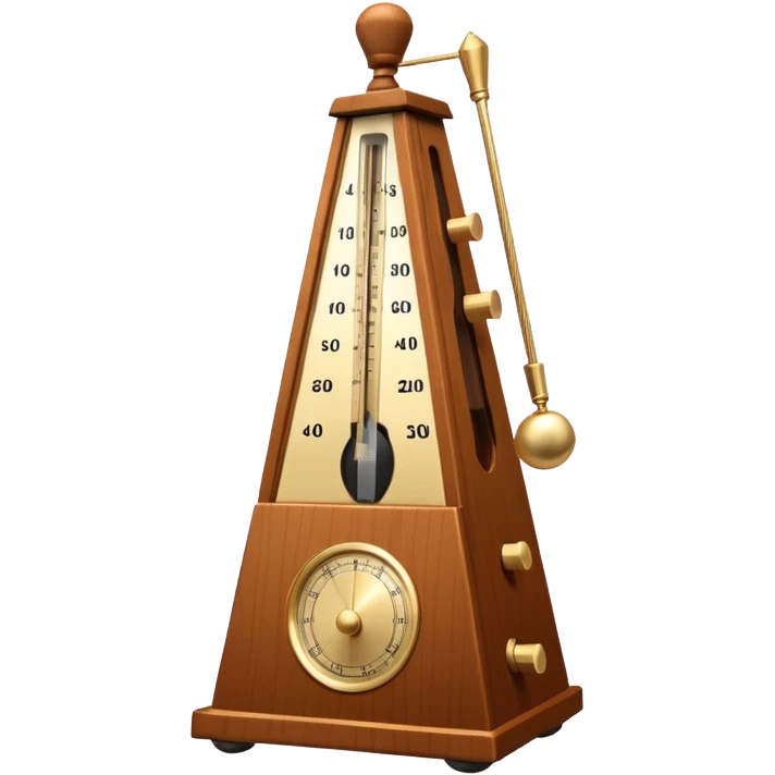 classic wooden metronome with swinging arm emoji