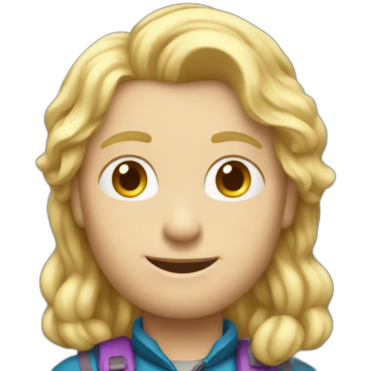 data nerd alpinist with blond hair emoji
