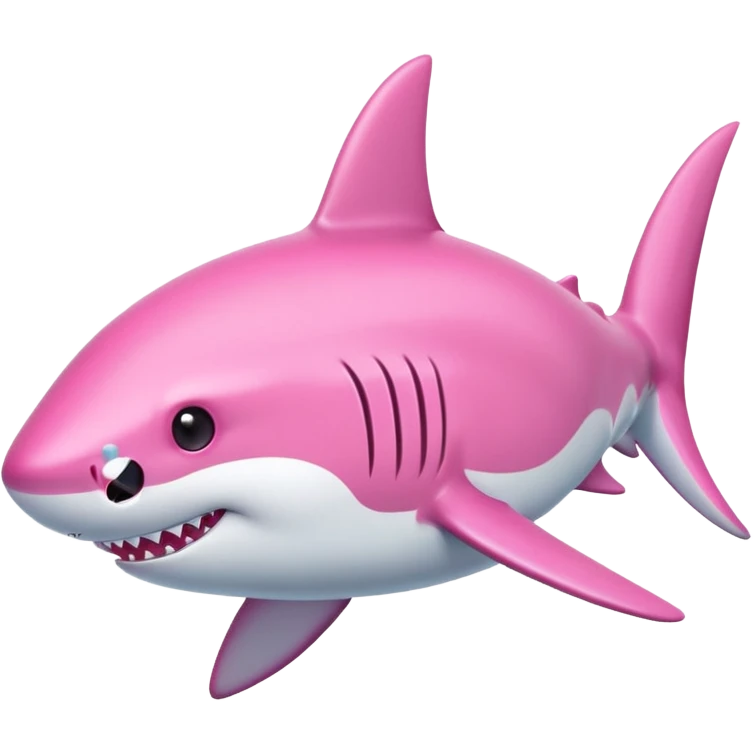 Pink shark with a pink bow on its head emoji