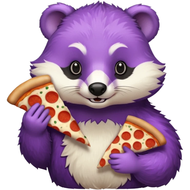 Purple Badger with pizza  emoji