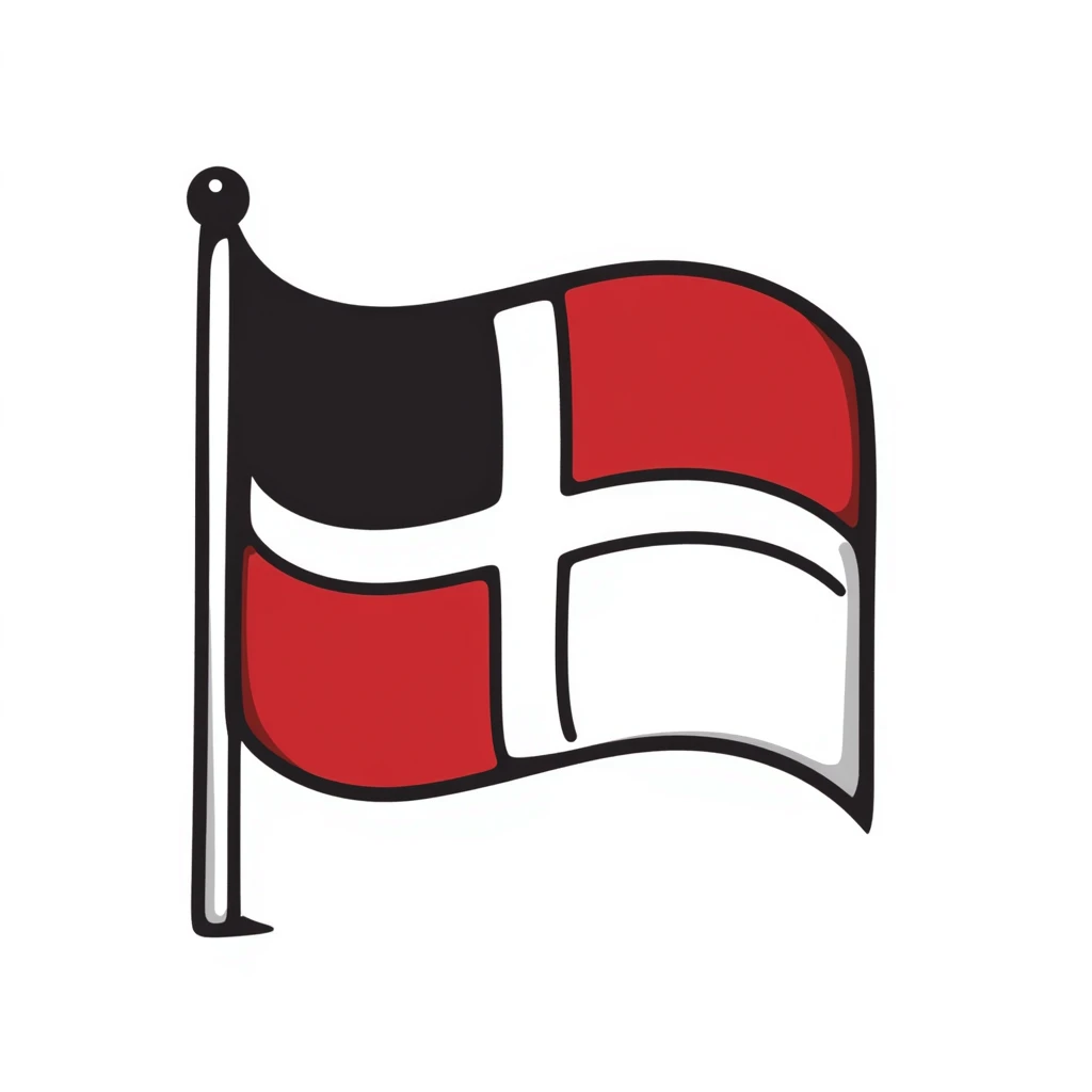 Basque flag (Ikurriña) hand-drawn doodle style emoji