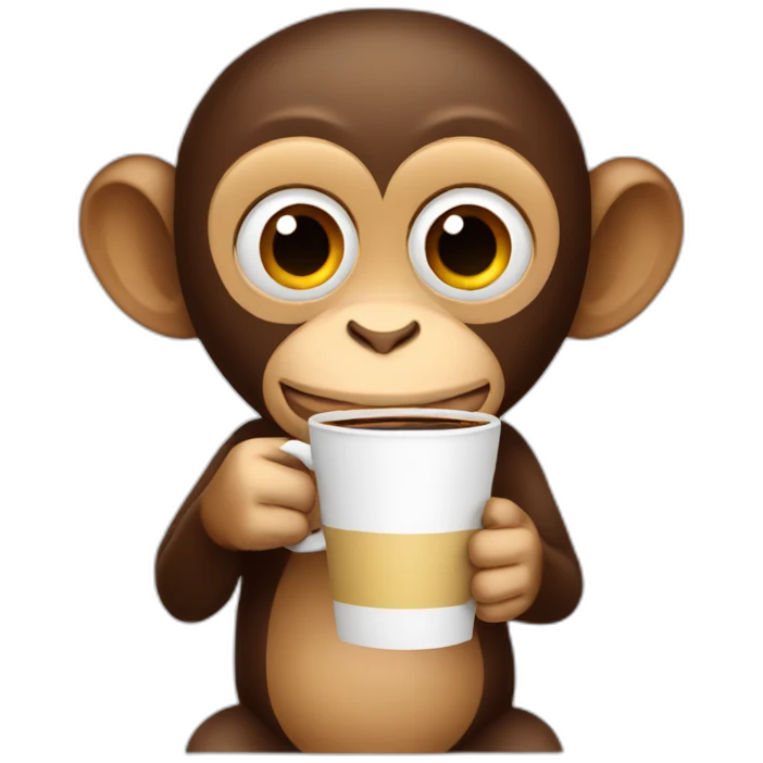 a monkey drinking coffee emoji