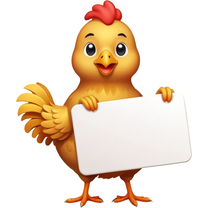Chicken with inspirational good morning sign emoji