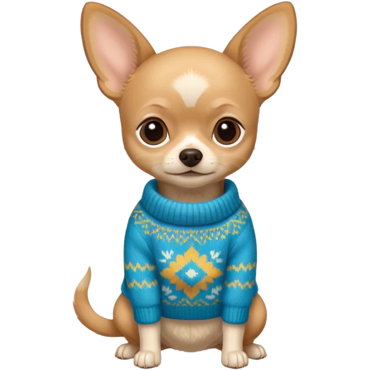 Tan chihuahua wearing a sweater emoji