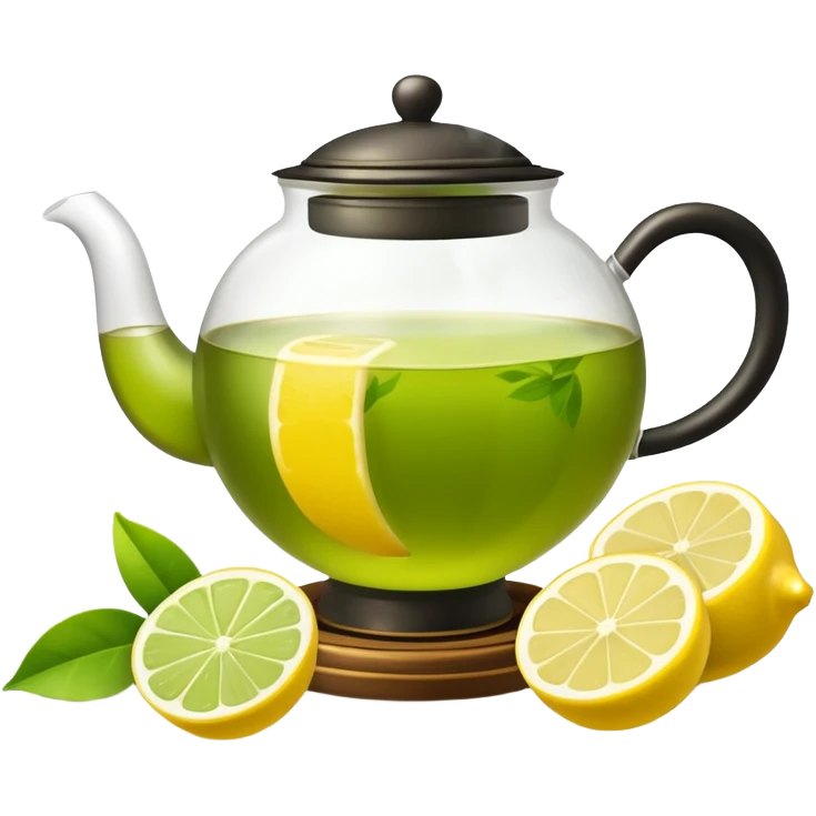 fresh green tea and lemons emoji