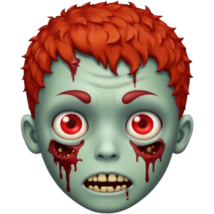 Create an emoji of zombie boy with red and short curly hair emoji