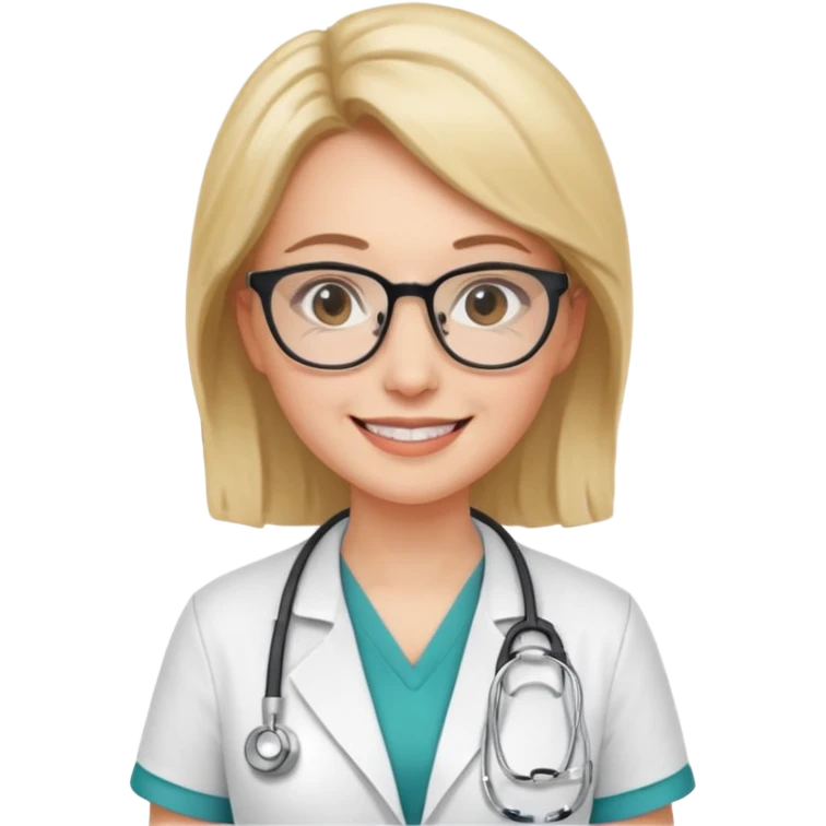 gözlüklü doktor kadın emoji