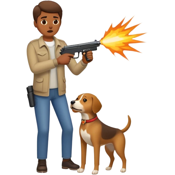 being shot by a dog  emoji