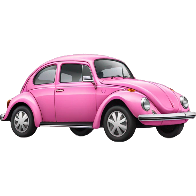Pink Volkswagen beetle car emoji