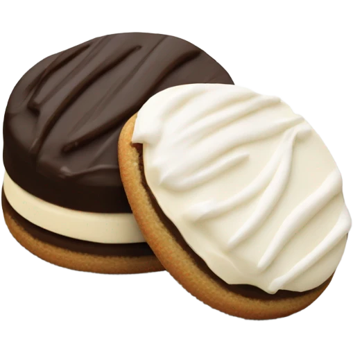 One Black and white cookie equal frosting emoji