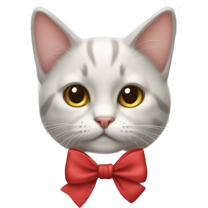 A cat with a bow emoji