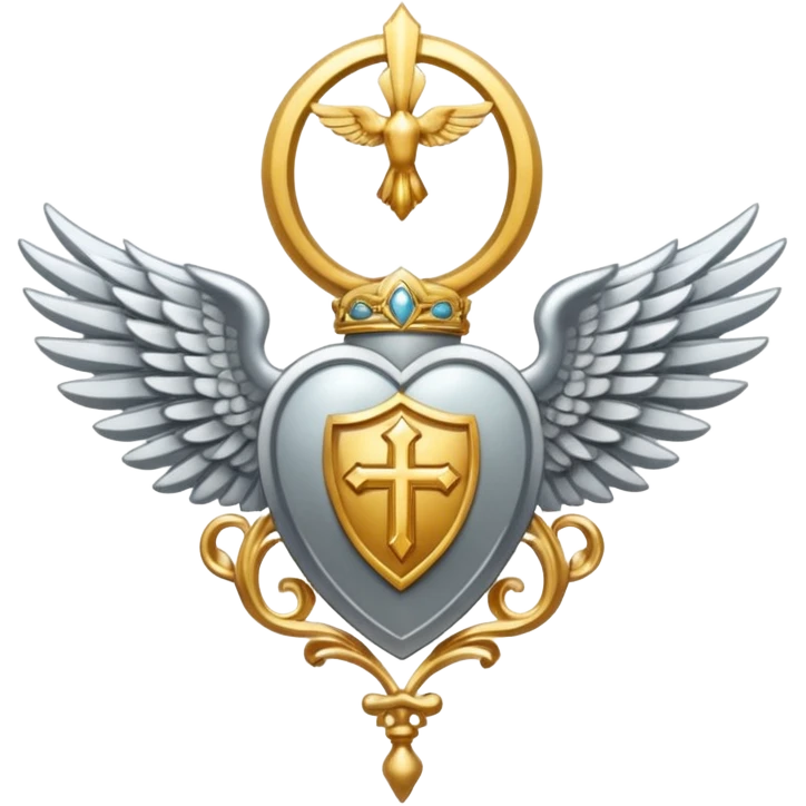 holy saint emblem with silver wings  emoji