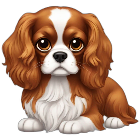 two cavaliers king charles spaniel in love emoji