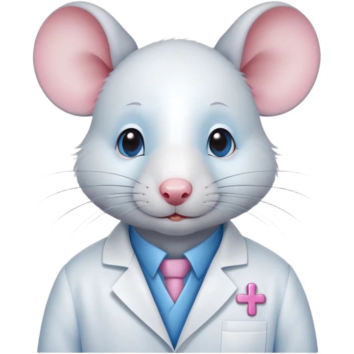 Rat wearing ceil blue lab coat emoji