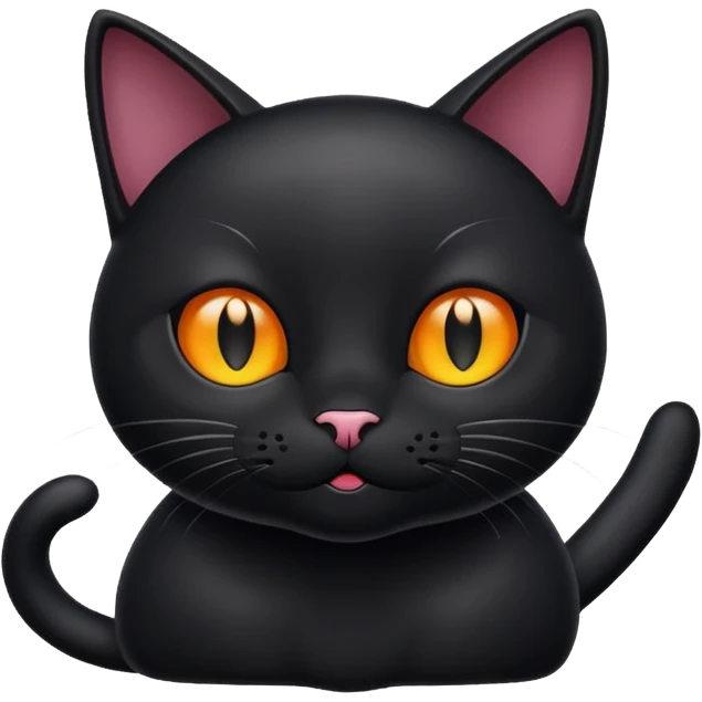 Mischievous black cat emoji