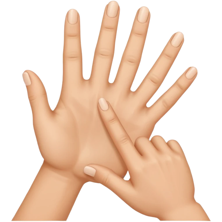 Help me generate and design a finger emoji. The requirements are as follows: the hand gesture is horizontal, with the index finger and middle finger joined together, and the remaining fingers are tucked in emoji