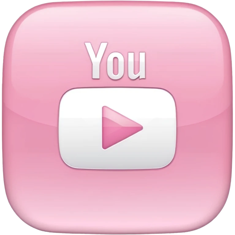 Pink pastel and white YouTube  emoji